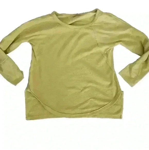 Soft Surroundings Womens Lime Green Waffle Knit Long Sleeve Tee M - Picture 9 of 15